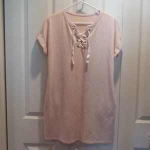 Xersion Pocketed Heathered Tan Mini Dress / Long Shirt